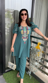 Pastel Indo Western Coord Set